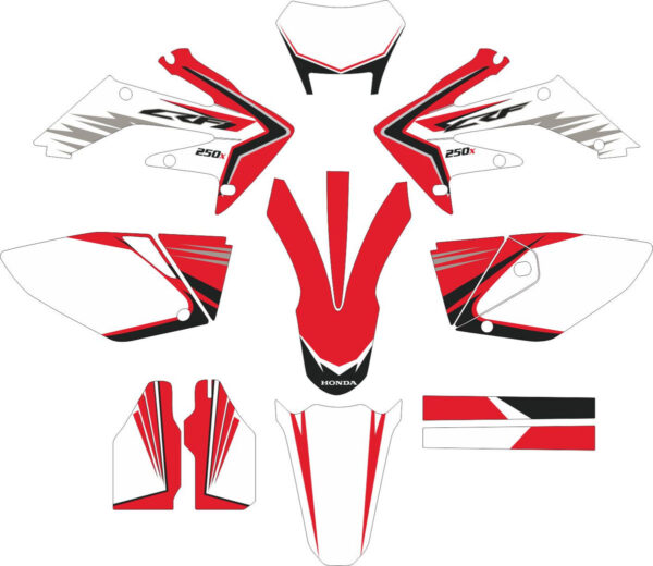Комплект наклеек на HONDA CRF-250X 2004-2009 CRF-450X 2005-2008 2