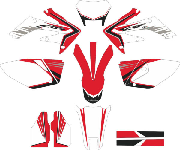 Комплект наклеек на HONDA CRF-250X 2004-2009 CRF-450X 2005-2008 4