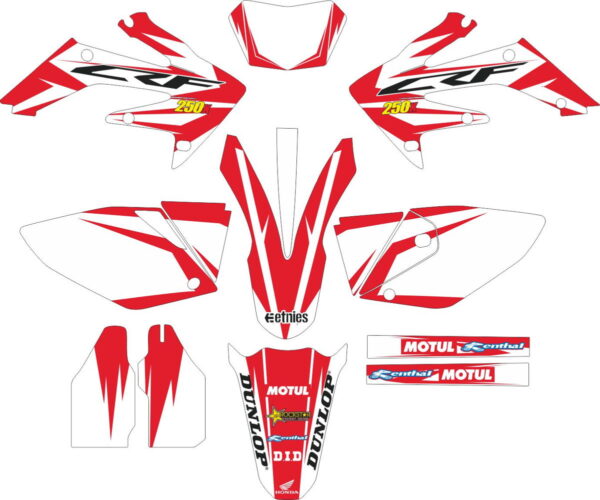 Комплект наклеек на HONDA CRF-250X 2004-2009 CRF-450X 2005-2008 10