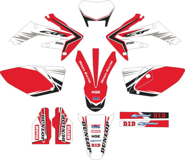 Комплект наклеек на HONDA CRF-250X 2004-2009 CRF-450X 2005-2008 11