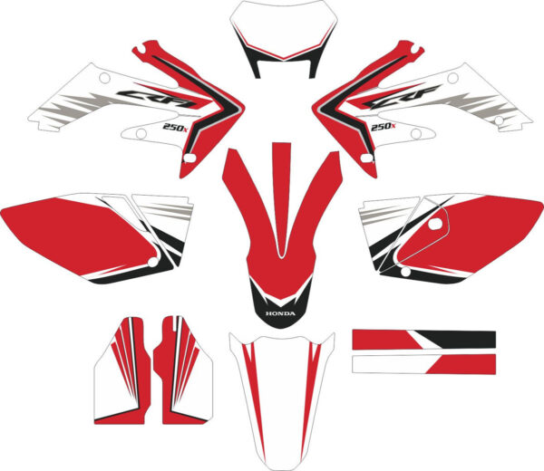 Комплект наклеек на HONDA CRF-250X 2004-2009 CRF-450X 2005-2008 14