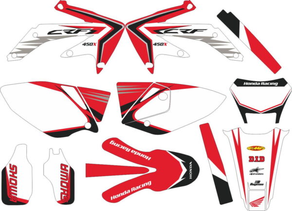 Комплект наклеек на HONDA CRF-250X 2004-2009 CRF-450X 2005-2008 17