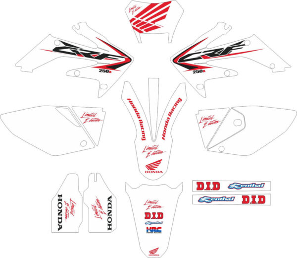 Комплект наклеек на HONDA CRF-250X 2004-2009 CRF-450X 2005-2008 24
