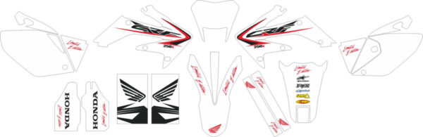 Комплект наклеек на HONDA CRF-250X 2004-2009 CRF-450X 2005-2008 X3
