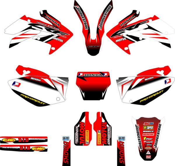 Комплект наклеек на HONDA CRF-250 2004-2009 CRF-450 2005-2008-RED-BLACK