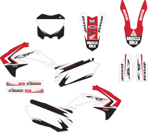 Комплект наклеек на HONDA CRF-250 2010-2013 CRF-450 2009-2012-MUSCLE-MILK