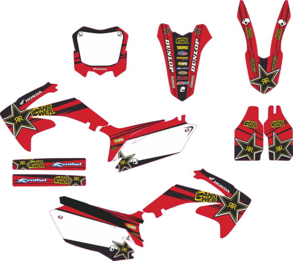 Комплект наклеек на HONDA CRF-250 2010-2013 CRF-450 2009-2012-RED-ROCKSTAR