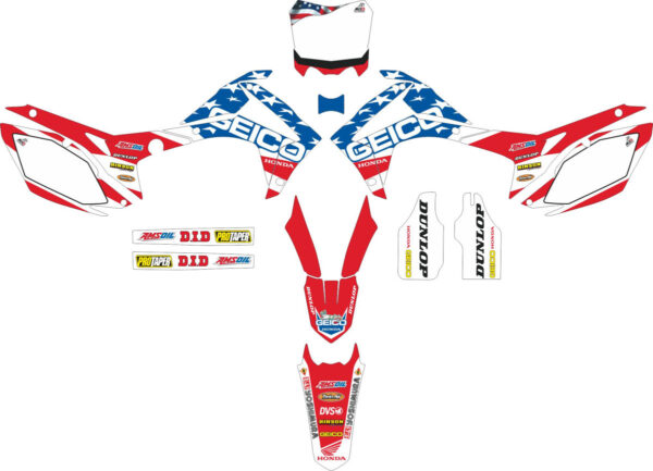 Комплект наклеек на HONDA CRF-250 2014-2017 CRF-450 2013-2016-GEICO
