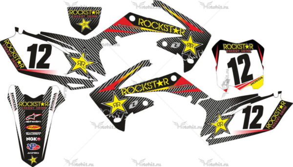 Комплект наклеек HONDA CRF-250 2010-2013 CRF-450 2009-2012 ROCKSTAR