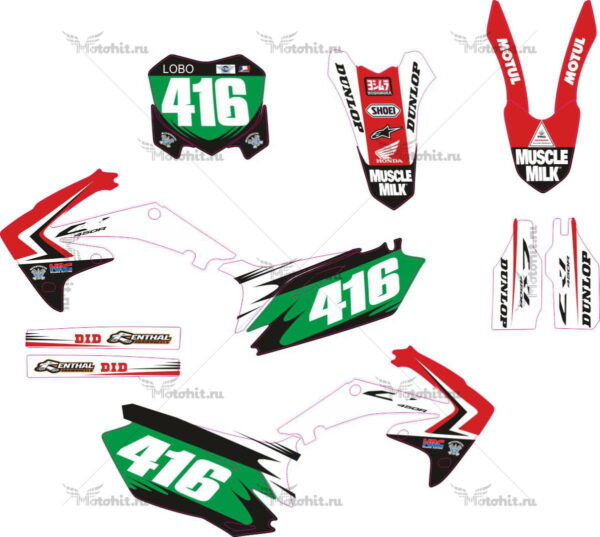 Комплект наклеек HONDA CRF-250 2010-2013 CRF-450 2009-2012 16