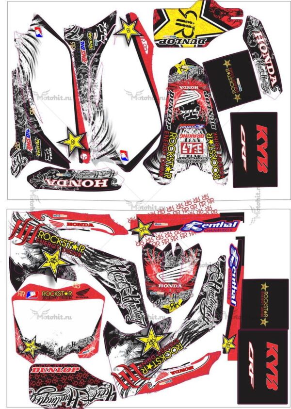 Комплект наклеек HONDA CRF-250 2010-2013 CRF-450 2009-2012 HARD&HUNTINGTON