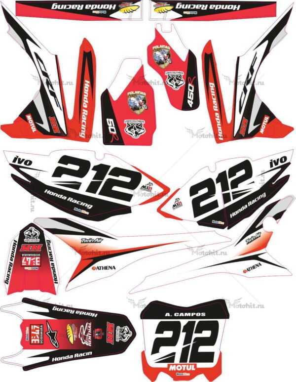 Комплект наклеек HONDA-CRF-250-2014-2017-CRF-450-2013-2016