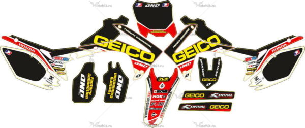 Комплект наклеек HONDA-CRF-250-2014-2017-CRF-450-2013-2016 GEICO-DARK