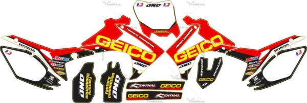 Комплект наклеек HONDA-CRF-250-2014-2017-CRF-450-2013-2016 GEICO-RED