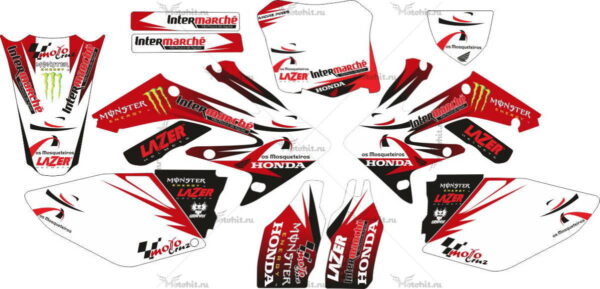 Комплект наклеек HONDA CRF-250 2004-2009, CRF-450 2005-2008 Lazer