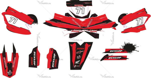 Комплект наклеек HONDA CRF-250 2010-2013, CRF-450 2009-2012 CLASSIC