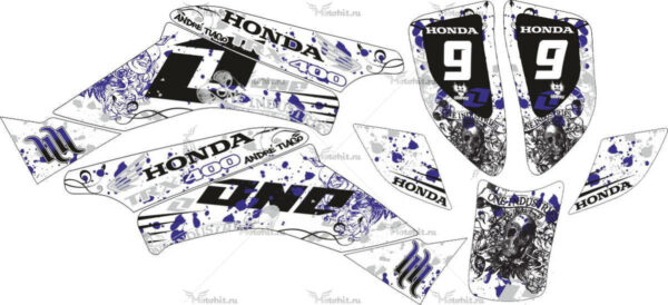Комплект наклеек Honda TRX-400 BLUE-WHITE 1999-2007