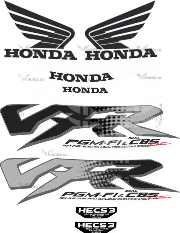 Комплект наклеек Honda VFR-800-FI 1998-2001 SILVER
