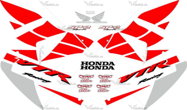 Комплект наклеек Honda VTR-1000 2002-2006 RC51-SP2-RED