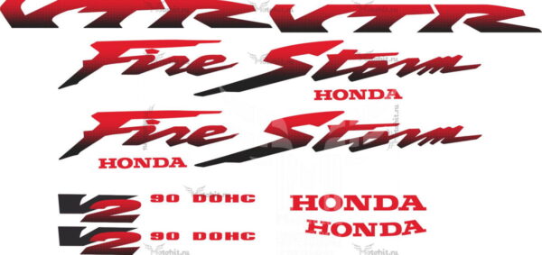 Комплект наклеек Honda VTR-1000-F 1997-2005 FIRESTORM RED