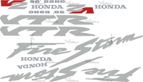 Комплект наклеек Honda VTR-1000-F 1997-2005 FIRESTORM-SILVER