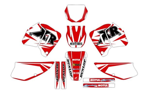 Комплект наклеек на HONDA XR-200 RED-WHITE