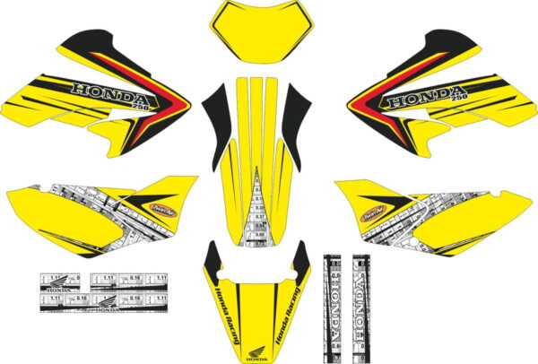 Комплект наклеек на HONDA XR-250 TORNADO-09 2001-2009