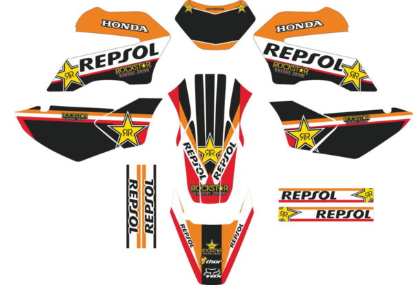 Комплект наклеек на HONDA XR-250 TORNADO-12 2001-2009