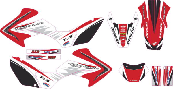 Комплект наклеек на HONDA XR-250 TORNADO-19 2001-2009