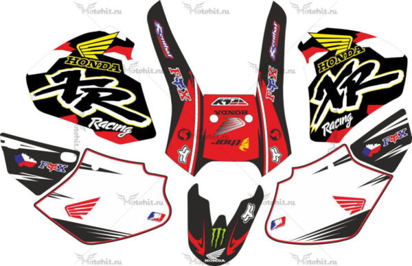 Комплект наклеек Honda XR-400 1996-2004 RWB-MONSTER