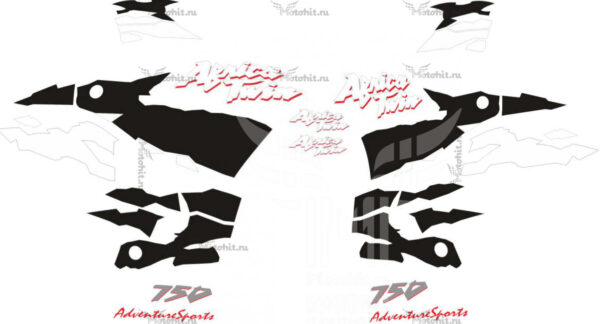 Комплект наклеек Honda XRV-750 1996-2002 AFRICA-TWIN BLACK WHITE