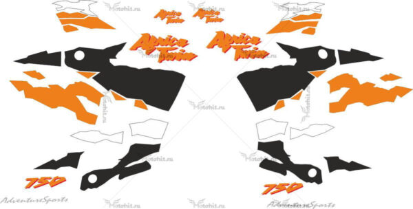 Комплект наклеек Honda XRV-750 1996-2002 AFRICA-TWIN-ORANGE