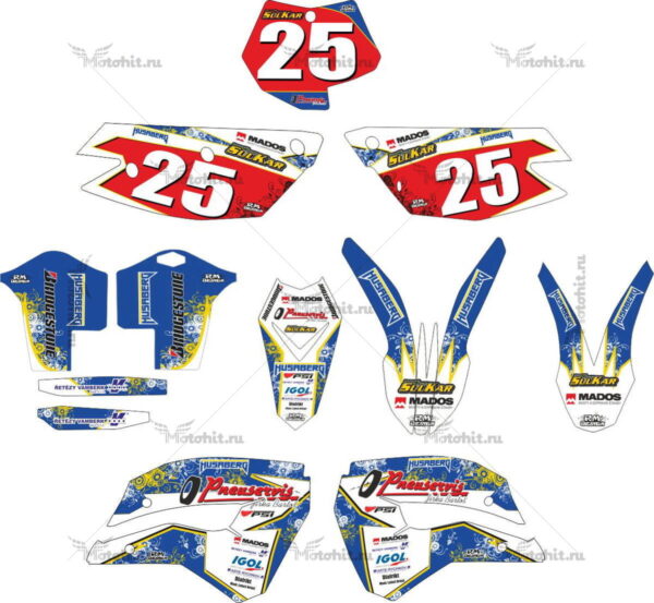 Комплект наклеек HUSABERG-FE-450 2009 BARTOS