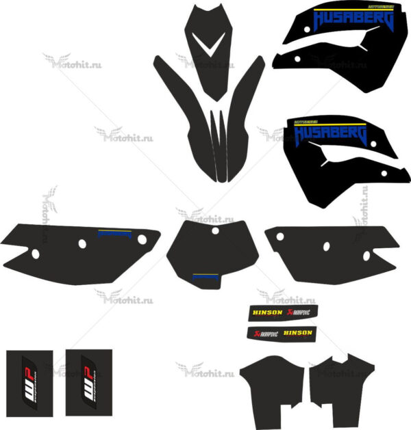 Комплект наклеек HUSABERG-FE-450 2009 BLACK