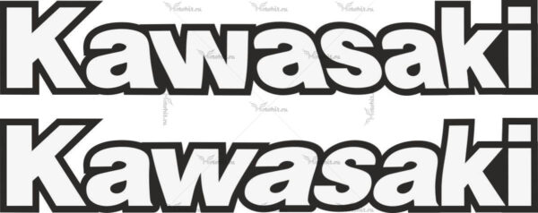 Наклейка надпись Kawasaki два цвета