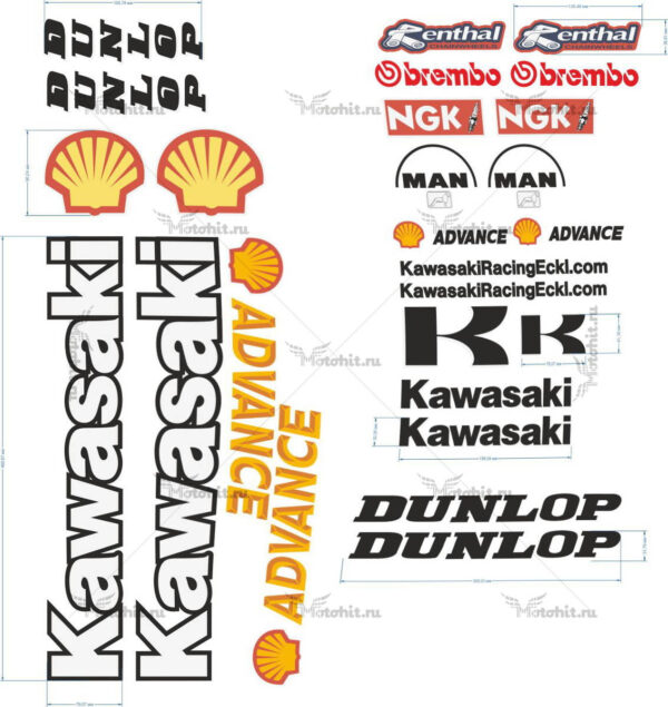 Комплект наклеек Kawasaki WSB 1999
