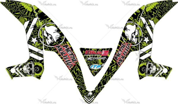 Комплект наклеек Kawasaki KFX-450 2006-2013 MULISHA-GREEN