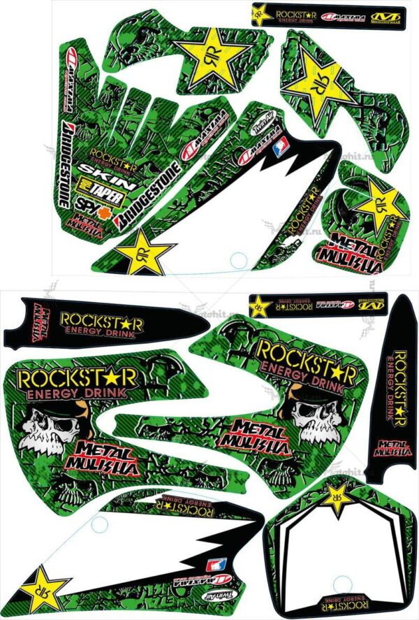 Комплект наклеек Kawasaki KX-85-100 1998-2013 METALMULISHA-GREENCARBON