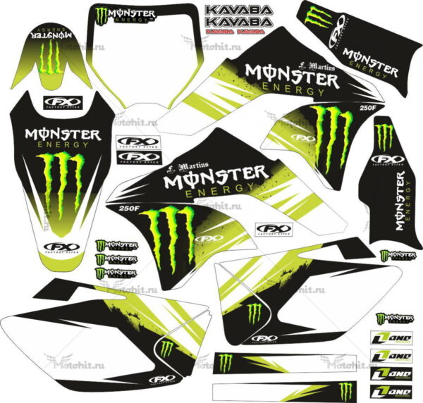 Комплект наклеек Kawasaki KX-250-F 2009-2012