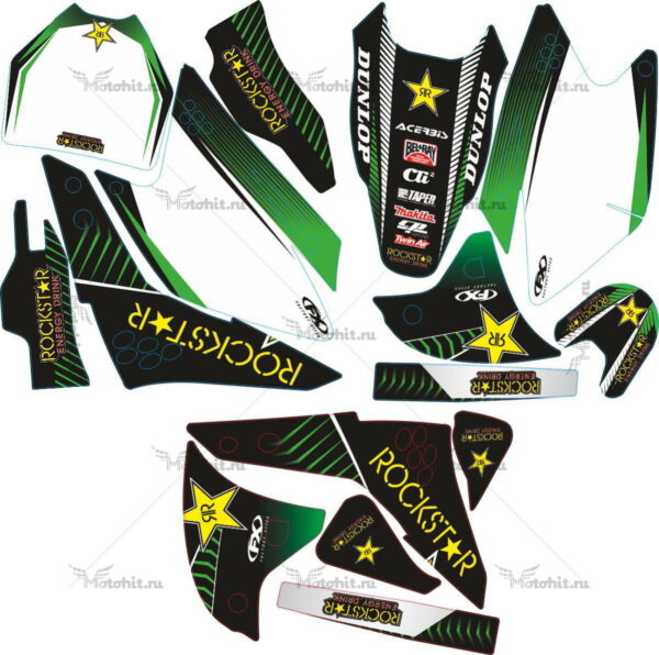 Комплект наклеек Kawasaki KXF-250 2006-2008 ROCKSTAR9-VN