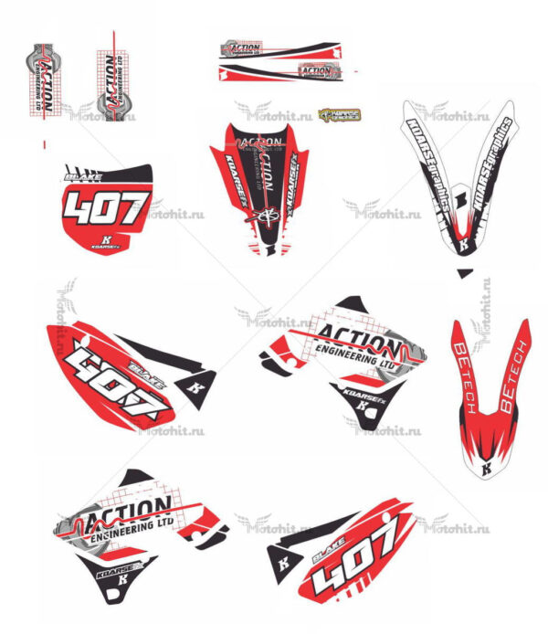 Комплект наклеек Kawasaki KXF-250 2009-2012 BLAKE
