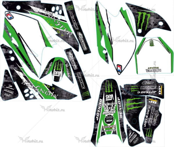 Комплект наклеек Kawasaki KXF-450 2006-2008 MONSTER7-STEEL