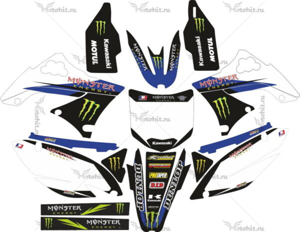 Комплект наклеек Kawasaki KXF-450 2009-2012