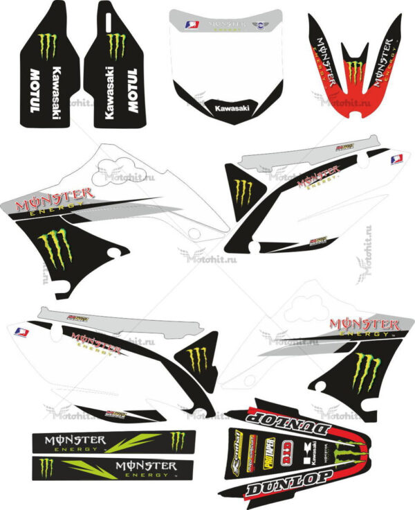 Комплект наклеек Kawasaki KXF-450 2009-2012