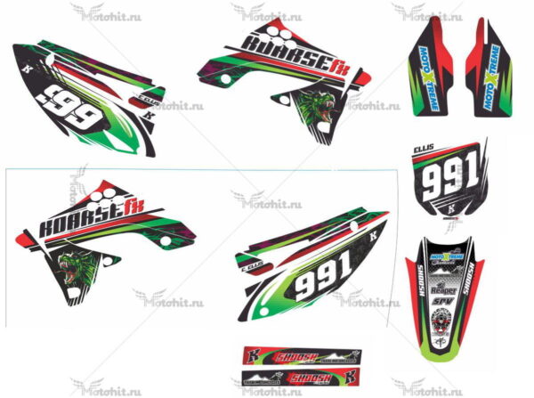 Комплект наклеек Kawasaki KXF-450 2009-2012 KOARSE