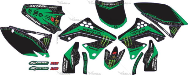 Комплект наклеек Kawasaki KXF-450 2009-2012 MONSTER