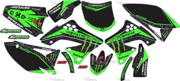 Комплект наклеек Kawasaki KXF-450 2009-2012 MONSTER-CHECK