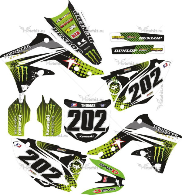 Комплект наклеек Kawasaki KXF-450 2013-2015-MONSTER