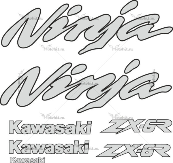 Комплект наклеек Kawasaki ZX-6R 1997