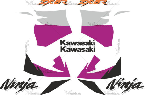 Комплект наклеек Kawasaki ZX-6R 1998-2